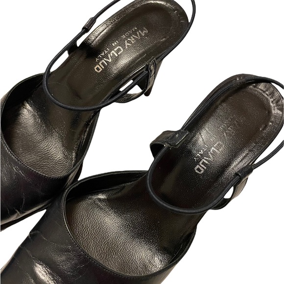 Mary Claud Size 36 1/2 Slingback Black Heels - Picture 8 of 10